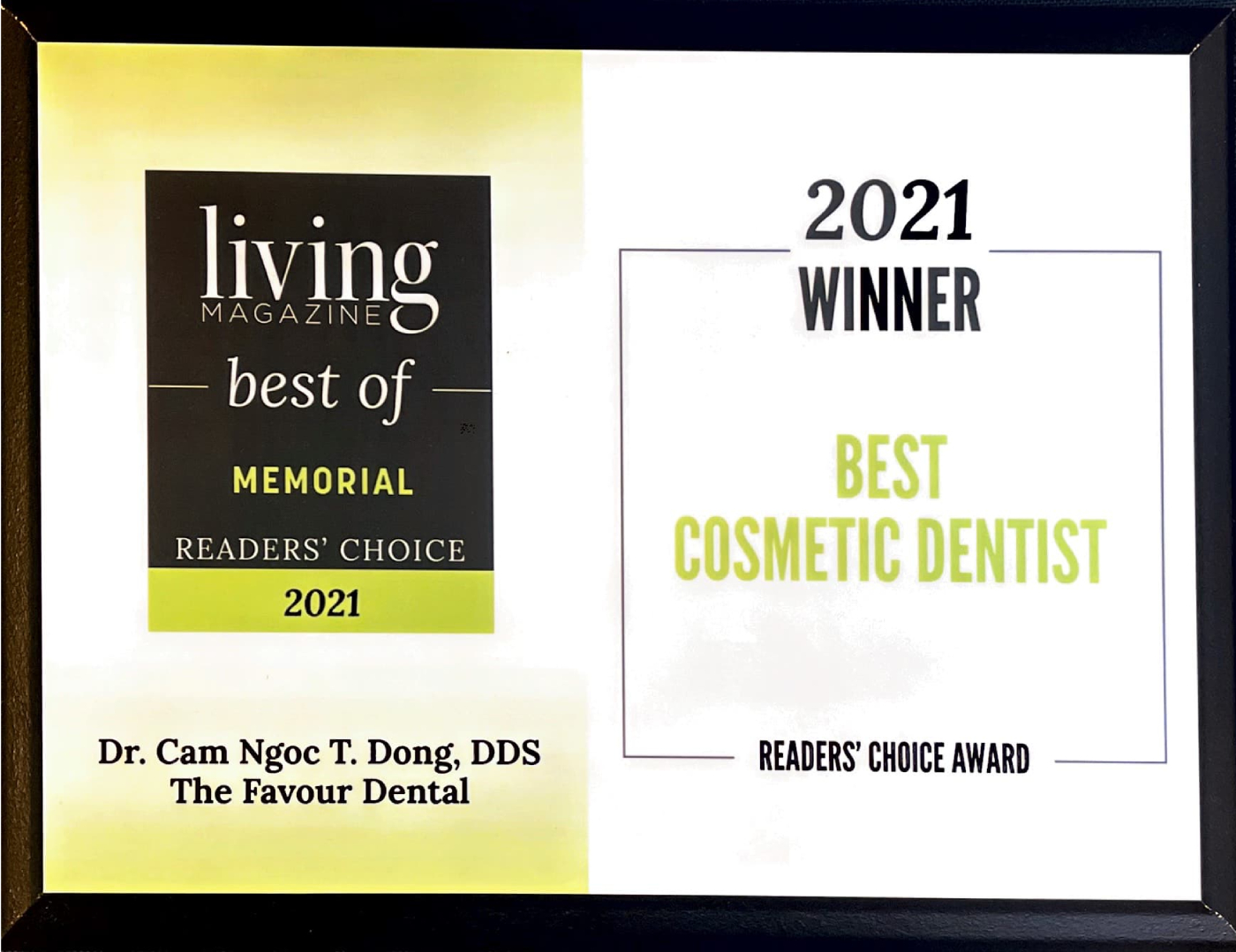 Best Cosmetic Dentist 2021 Award
