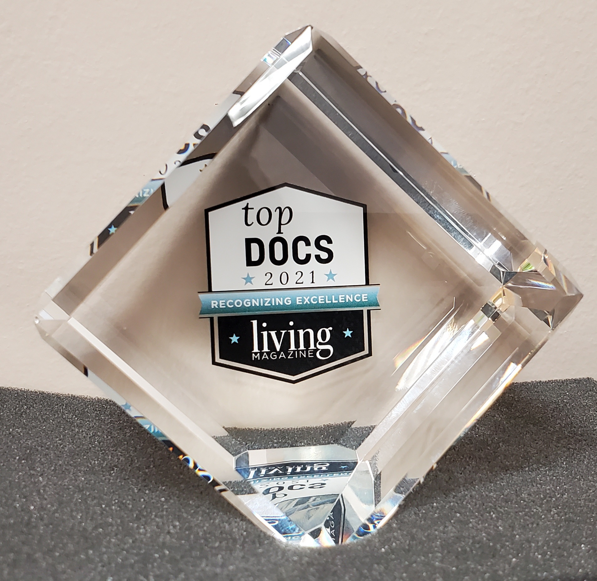 Top Docs Trophy Award from Living Magazine